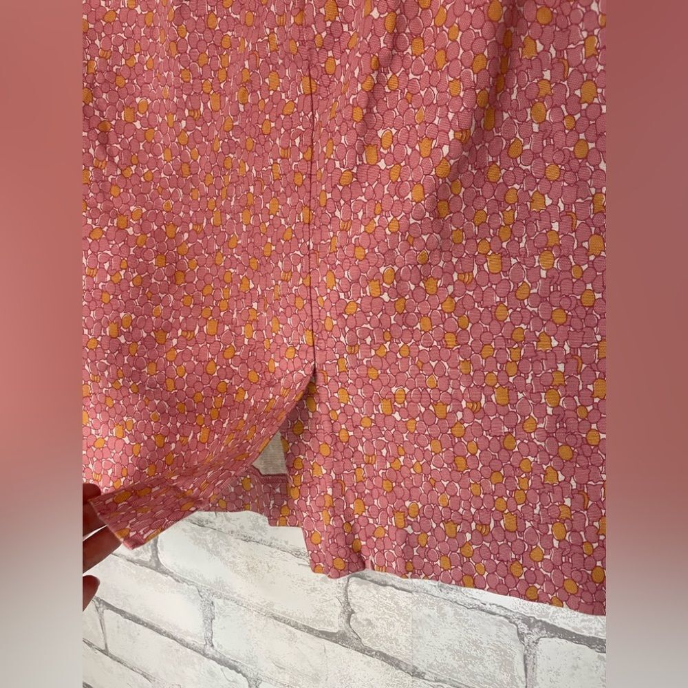 Y2K Talbots Petite Tulip Print Pencil Skirt Pink Orange and Cream Colors - Picture 5 of 7